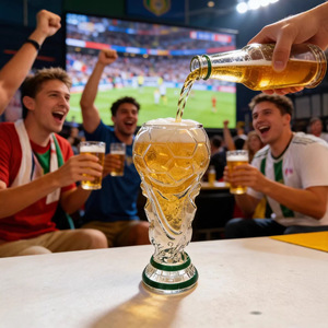 แก้วเบียร์รูปทรงฟุตบอลขนาด 16 ออนซ์ สำหรับขายส่ง แก้วน้ำรูปทรงถ้วยรางวัลฟุต<span class=keywords><strong>บอล</strong></span><span class=keywords><strong>โลก</strong></span> 2026 แก้วดื่มรูปทรงถ้วยรางวัลกีฬาฟุตบอล - Product Image 3