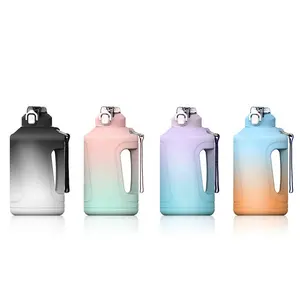 Buzlu degrade spor su ısıtıcısı erkekler ve kadınlar spor Ton varil plastik bardak galon kova toptan galon su şişesi