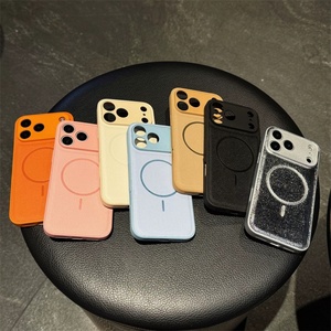 เคสโทรศัพท์หนัง TPU ป้องกันกล้อง ขายส่ง สำหรับ iPhone 16 15 14, สำหรับ iPhone 17 Pro Max เคสหนังสีส้มทำมือ - Product Image 3