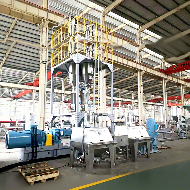 Automatic Stainless Steel PLC Pump Dust-Free Metering Conveyor Feeding System Double-Screw Conical Mixer 500kg Capacity Wupeng