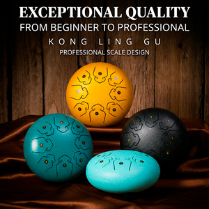 Instruments de musique préscolaires : Ensemble complet de tambours, <span class=keywords><strong>Handpan</strong></span> 6 pouces 8 notes en acier inoxydable, Tambour à langue antidérapant - Product Image 6