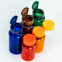 Bouteille en plastique PET avec couvercle, grand diamètre, qualité alimentaire, pour comprimés, emballage de bonbons, compléments alimentaires, bouteilles vides