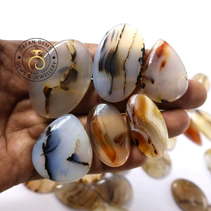 Lot en gros d'agates de Montana en cabochon, vendues au poids, de différentes formes et tailles, utilisées pour la fabrication de bijoux, pierres d'agate de Montana en vrac - Product Image 1