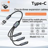 Cable DE DATOS USB de carga rápida multifunción 3 en 1 trenzado tipo C para teléfonos móviles y bancos de energía