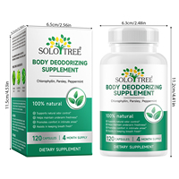 Complément Déodorant Corporel 120 Capsules Végétaliennes Sans Gluten Persil Menthe Poivrée Déodorant Interne pour Adultes Odeur Corporelle Haleine Aisselles