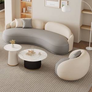 Modernes Gebogenes Stoffsofa Gepolsterte Lounge-Couch Zweifarbige Wohnzimmer-Sitzgruppe - Product Image 1