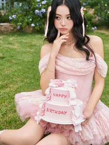 Vestido Mini de Tul Rosa con Hombros Descubiertos <span class=keywords><strong>para</strong></span> Mujer, Vestido de Fiesta con Volantes, Elegante <span class=keywords><strong>para</strong></span> Eventos Formales, Cócteles y Veladas - Product Image 2