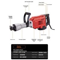 Marteau perforateur électrique de démolition robuste 3500W, briseur de béton avec burins pour travaux de construction et de rénovation