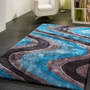 Dua halı için 2022 yeni tasarım dikdörtgen şekil alan kilim 3D Polyester kabarık halı