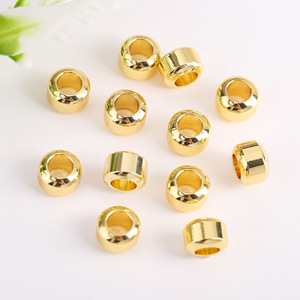 Lisheng Jewelry Gold Plated Copper Beads 8mm Round Large Hole <b>Spacer</b> Beads For DIY Jewelry Making Bracelets Necklaces - Product Image 4