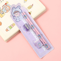 Ensemble de crayons de dessin animé papeterie créative prix pour enfants ensemble de papeterie pour étudiant boîte-cadeau école primaire