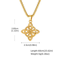 Liontin Kalung Pria Punk Vintage Witch Celtics Knot Amulet Pvd Baja Tahan Karat 316 Perhiasan Fashion Grosir untuk Diy