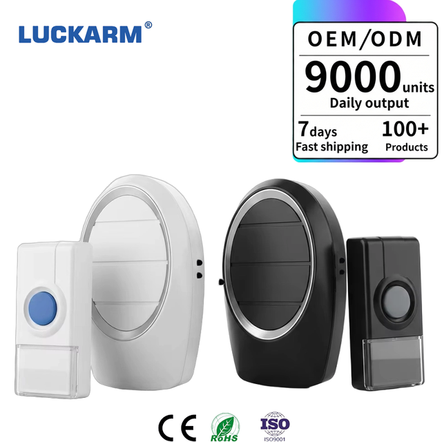 LUCKARM Digital Wireless Waterproof Doorbell with 38 Melody Chimes DC Battery Required ABS Material Easy Installation Outdoor