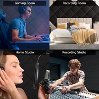 18 panneaux insonorisants auto-adhésifs d'isolation haute densité panneaux acoustiques pour studio de podcast, maison, bureau