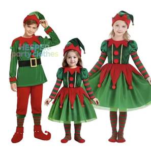 Disfraz de Duende Verde de Navidad, Cosplay de Papá Noel, para Niños y Niñas, HP Festive Party Xmas Cos, FCDR-043 - Product Image 1