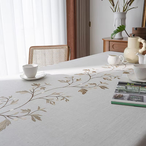 <span class=keywords><strong>Tovaglia</strong></span> Rettangolare in <span class=keywords><strong>Cotone</strong></span> e Lino Ricamata con <span class=keywords><strong>Fiori</strong></span> e Foglie, Stile Rustico Autunnale, per Sala da Pranzo - Offerta Speciale - Product Image 3