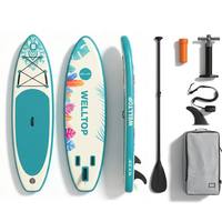 Planche à pagaie gonflable OEM tout usage 262x71x15CM en PVC/EVA écologique, portable pour lacs et rivières, système à 3 ailerons