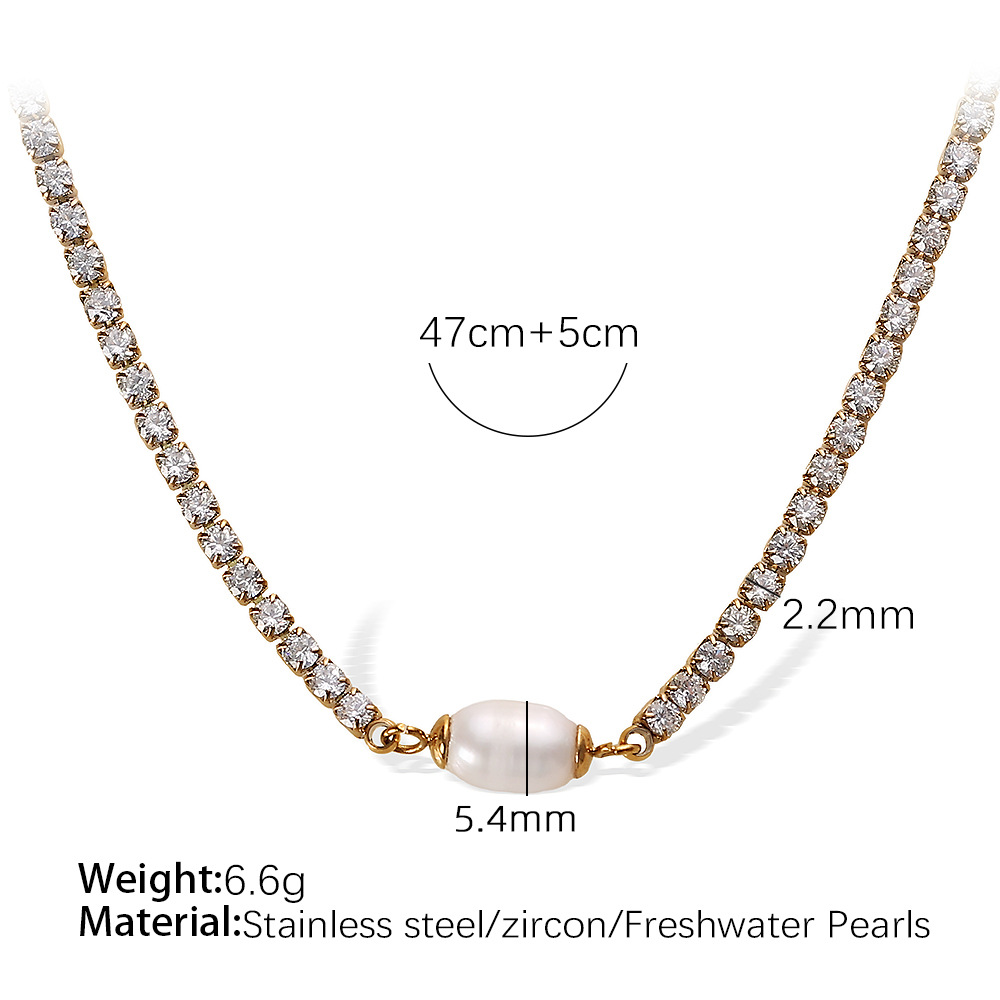 Collier en or et zircon blanc XL376WEG