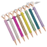 Stylo à bille fantaisie en cristal et diamant avec logo personnalisé, orné de strass, pour le bureau, l'école, la papeterie, cadeau promotionnel