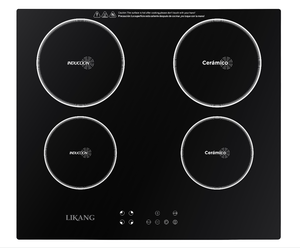 Hornillo eléctrico de inducción de cerámica, cuatro quemadores, cocina, dos infrarrojos y dos inducción - Product Image 2