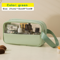 Sac de maquillage à fermeture éclair en PVC avec logo imprimé personnalisé, étanche, transparent, grande capacité, sac de voyage pour organiser les cosmétiques