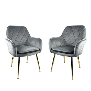 <span class=keywords><strong>Fauteuil</strong></span> de salle à manger de cuisine <span class=keywords><strong>scandinave</strong></span> contemporain en <span class=keywords><strong>velours</strong></span> avec siège rembourré, base en métal, chaise de qualité pour restaurant - Product Image 6