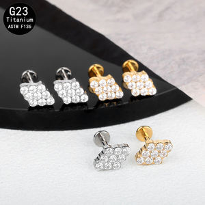 Ruiqian Sieraden Draag Scherpe Nagels op de Feestjes Hoge Kwaliteit F136 Puur Titanium Oorbellen Binnengewinde Zirkoon <span class=keywords><strong>Piercing</strong></span> Sieraden - Product Image 6