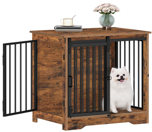 Jaula de Madera para Perros de Estilo Lujoso, con Tres Puertas y Bandeja Desmontable, Ecológica y de Fácil Montaje, en Oferta - Product Image 1