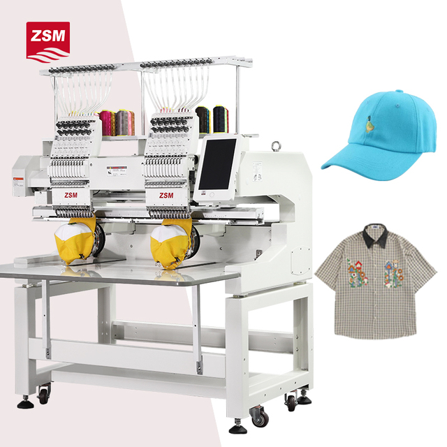 High Quality 2 Heads Embroidery Machine 12/15 Needles Cap Embroidery Machine Computer Embroidery Machine for Hat