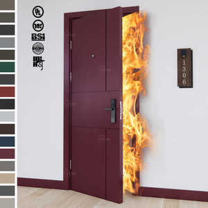 China fabricante superior personalizado 60 minutos BS EN ULC aprobado Woden puertas resistentes al fuego para puertas contra incendios de hotel ignífugas - Product Image 3