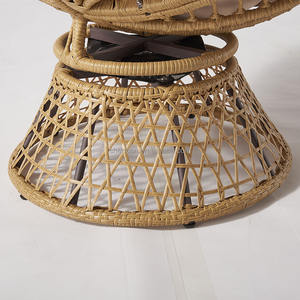 Muebles para exteriores para todo tipo de clima, Silla giratoria con forma de huevo de mimbre para jardín - Product Image 5