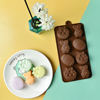 Moule à chocolat en Silicone souple à 6 cavités, mignon, pour les œufs de pâques et le lapin, 3D, pour bébé et enfant