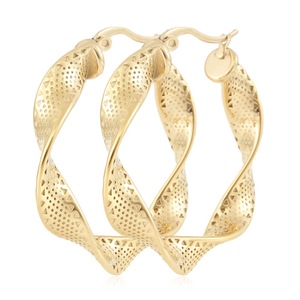Pendientes de Aro Yunnique, Oro de 18K, Diseño Geométrico, Postes de Cerámica, para Fiestas - Product Image 1