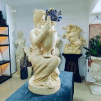 Sculpture de Héraclès en résine pour la décoration classique de cour, sculpture légère en pierre artificielle, femme