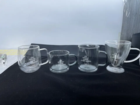 Vente en gros de tasses à café en verre à double paroi de 250 ml et 400 ml, transparentes avec poignée, résistantes à la chaleur, pour latte, cappuccino, thé, eau