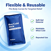 Compresse de glace réutilisable pour thérapie chaude et froide et soulagement de la douleur avec enveloppe de soutien élastique respirante et poche de gel de glace
