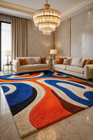 Tapis décoratif fait main à poils longs, noué à la main, en laine 100% Nouvelle-Zélande, style Oushak, de luxe, pour chambre à coucher, vente en gros, directement de l'usine, nouveauté très demandée