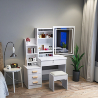 Miroir de coiffeuse extensible avec éclairage LED, minimaliste, sur pied, meuble de chambre à coucher pour hôtel, hôpital, salle de bain