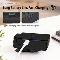 Lampe de lecture LED rechargeable à clipser, lampe de livre portable pliable, lampe de bureau pour la lecture au lit, protection des yeux