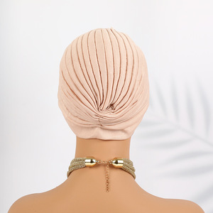 HZM-24182 femmes à volants Turban chapeau paillettes plissé Stretch tête enveloppe <span class=keywords><strong>chimio</strong></span> casquette <span class=keywords><strong>Bonnet</strong></span> avec broche pendentif - Product Image 6