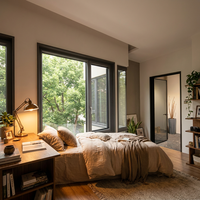 Fenêtre à battant moderne en aluminium à double vitrage, étanche, résistante aux vents, anti-effraction, avec moustiquaire en acier inoxydable, certifiée Energy Star