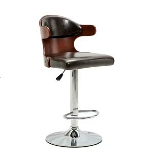 <span class=keywords><strong>Tabouret</strong></span> de bar de loisirs en cuir texturé moderne américain, <span class=keywords><strong>tabouret</strong></span> <span class=keywords><strong>haut</strong></span> en bois massif avec fonction réglable pour la salle à manger - Product Image 1