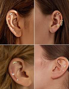 20 पीसी स्टेनलेस स्टील हेलिक्स कोंच हूप्स तितली ओपल सीज़ ग्रह सूरजमुखी हृदय वयररिंग श्रृंखलाओं को खतरनाक गहने - Product Image 2