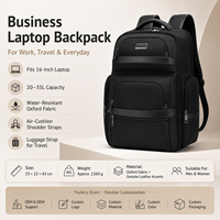 Tas Ransel Laptop Kain Oxford Mewah Kapasitas Besar Tahan Air Unisex untuk Perjalanan Bisnis Pria Wanita OEM ODM