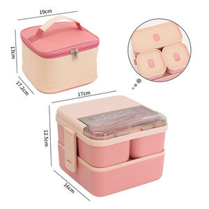 1800ml Portable Children Kids School with Cutlery Plastic Bento Lunch Box for Students Plastic Food <b>Storage</b> Box - Product Image 6