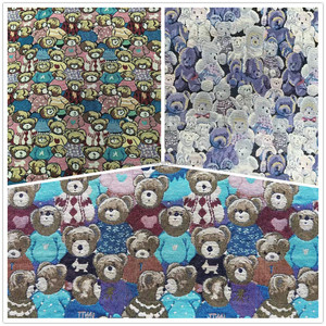 <span class=keywords><strong>Tela</strong></span> Jacquard Brocada Teñida con Hilo <span class=keywords><strong>de</strong></span> Poliéster y Algodón con Diseño <span class=keywords><strong>de</strong></span> Oso <span class=keywords><strong>de</strong></span> Peluche Estilo Caricatura para Decoración del Hogar y Calzado - Product Image 3