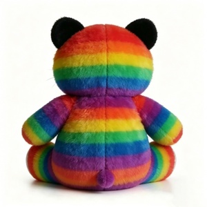 Peluche panda arc-en-ciel personnalisée, peluche panda rayée colorée, jouet en peluche panda rayé arc-en-ciel - Product Image 2