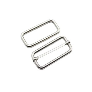 Hebilla deslizante metálica plateada con anillo en D cuadrado ajustable para accesorios de hardware de bolsos - Product Image 4
