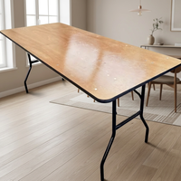 Table pliante carrée en bois neuve de 48 pouces Bjflamingo pour mariage en plein air