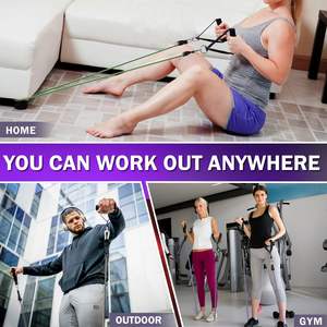 Tubes de résistance pour le fitness à 5 niveaux de couleur personnalisée pour hommes et femmes, avec poignées, sangles de <span class=keywords><strong>cheville</strong></span> et ancrage de porte. - Product Image 6